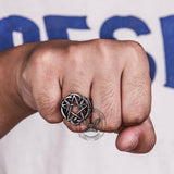Pentagram Moon Celtic Knot Stainless Steel Ring
