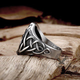 Pentagram Moon Celtic Knot Stainless Steel Ring | Gthic.com