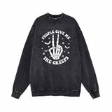 People Give Me The Creeps Skull Vintage Washed Sweatshirt 01 | Gthic.com