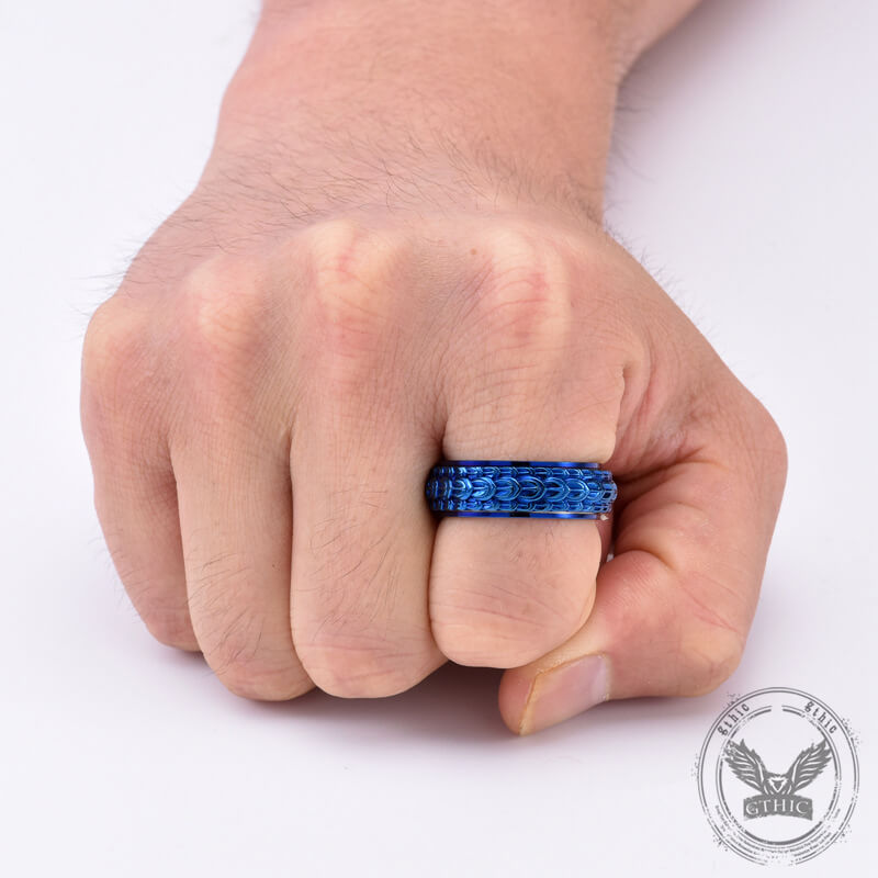 Personalized Dragon Scale Titanium Steel Spinner Ring