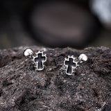 Personalized Drip Oil Cross Stainless Steel Earrings