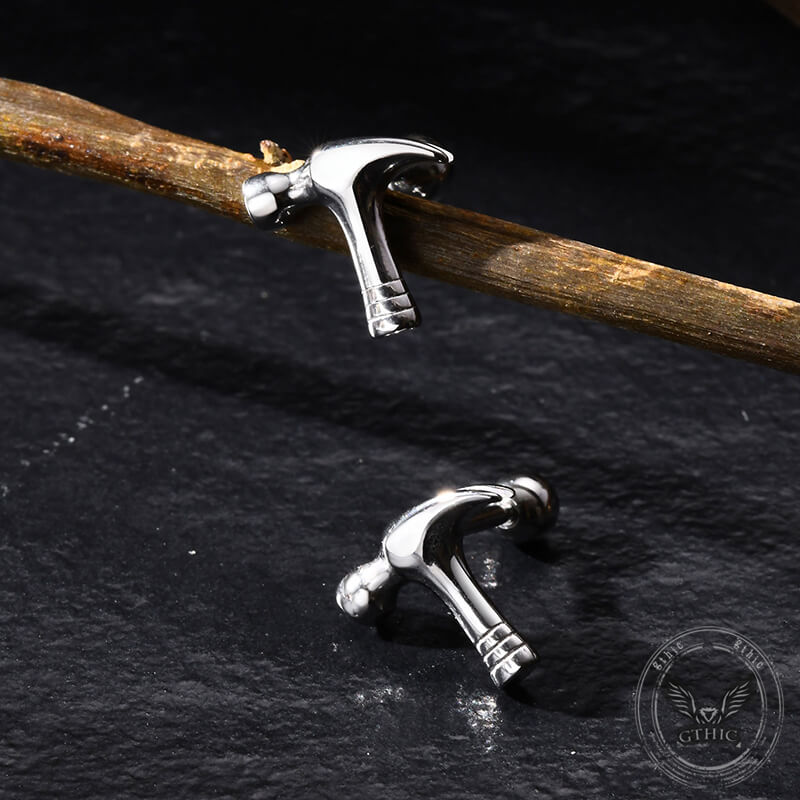 Personalized Hammer Stainless Steel Screw Earrings | Gthic.com