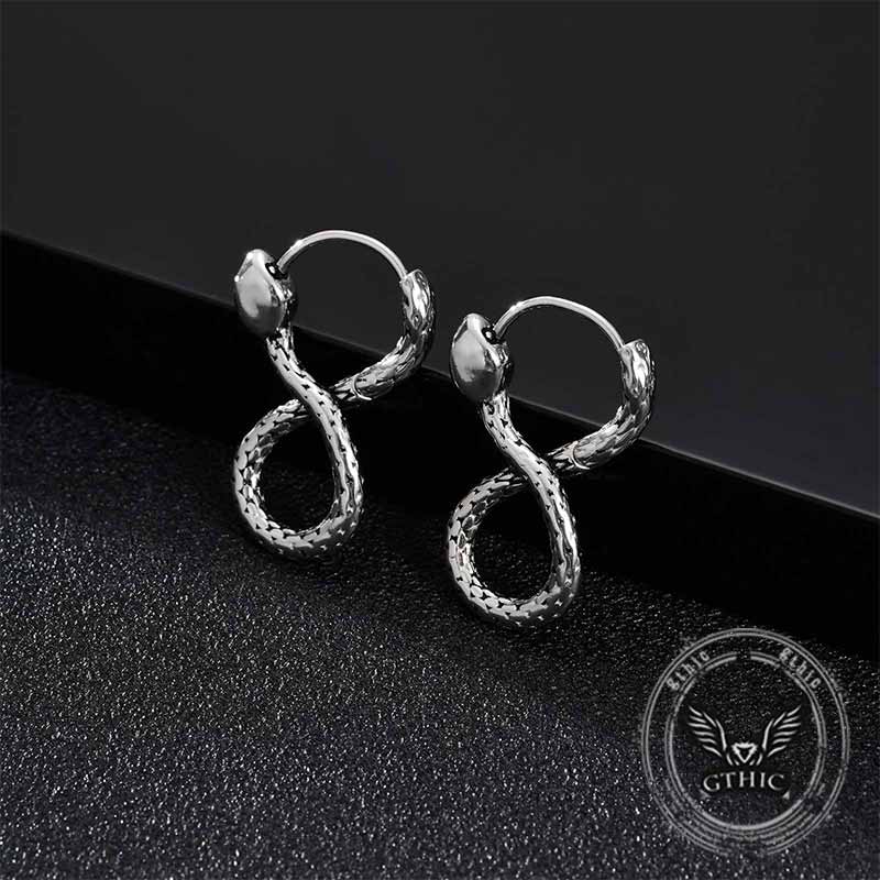 Personalized Infinity Snake Stainless Steel Earrings