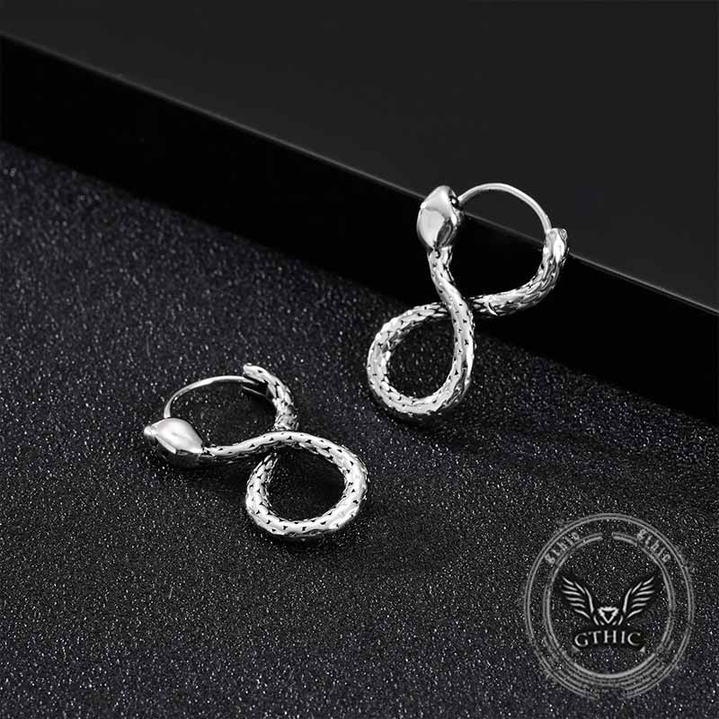 Personalized Infinity Snake Stainless Steel Earrings