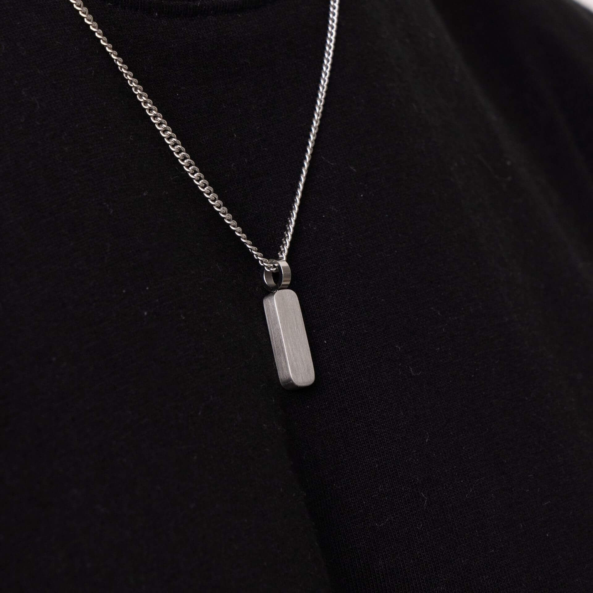 Personalized Simple Stainless Steel Bar Necklace | Gthic.com