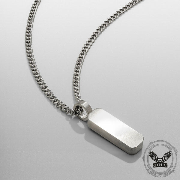 Personalized Simple Stainless Steel Bar Necklace 01 | Gthic.com