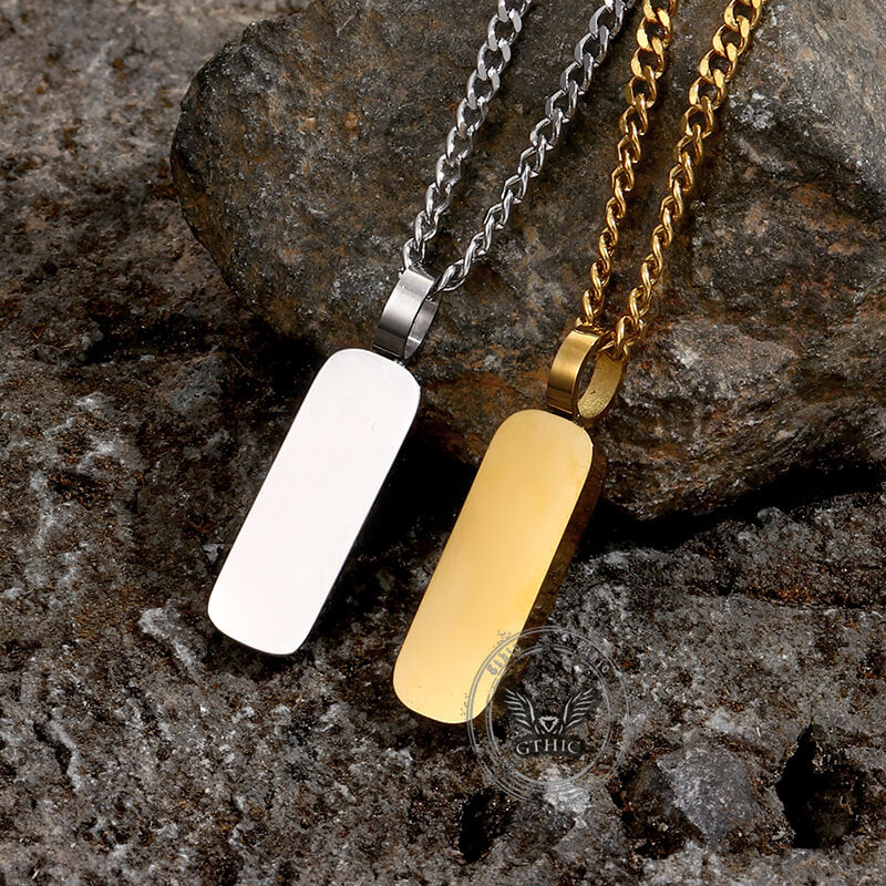 Personalized Simple Stainless Steel Bar Necklace | Gthic.com