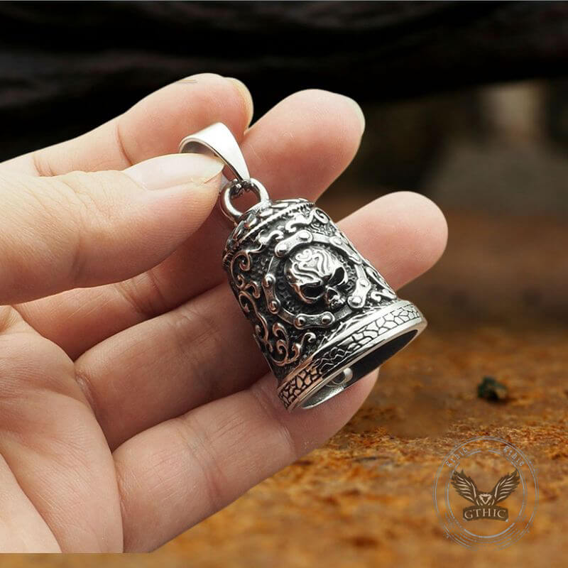 Personalized Skull Stainless Steel Lucky Bell Pendant | Gthic.com