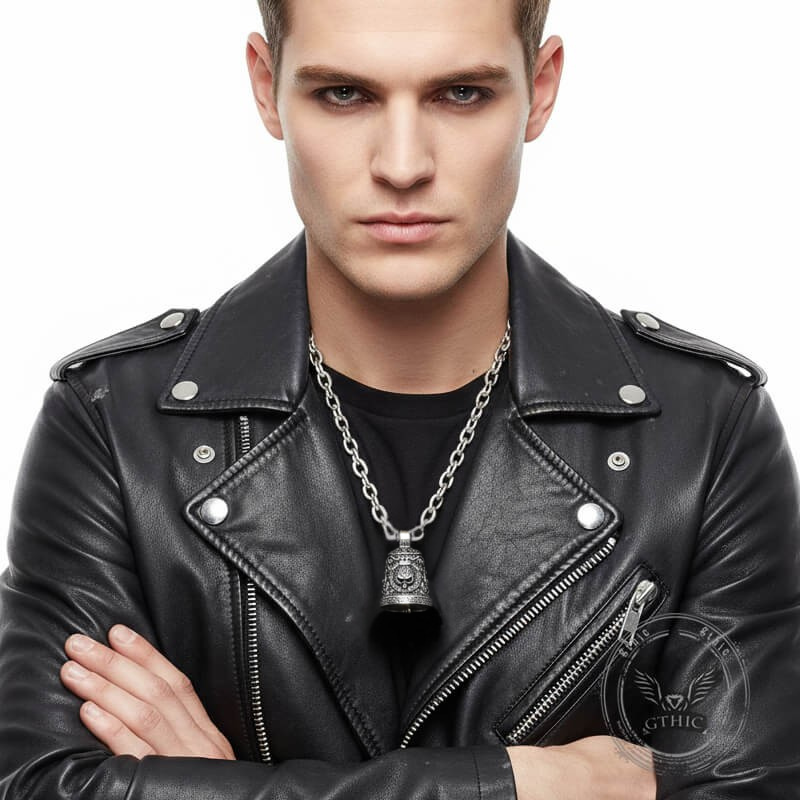 Personalized Skull Stainless Steel Lucky Bell Pendant