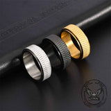 Personalized Twill Stainless Steel Spinner Ring | Gthic.com