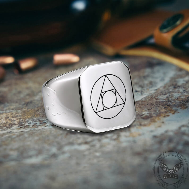 Philosopher Stone Stainless Steel Occultism Ring | Gthic.com