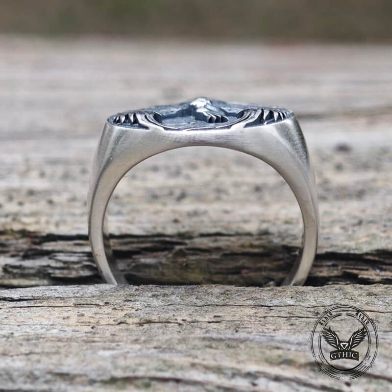 Phoenix Flame Pattern Sterling Silver Ring