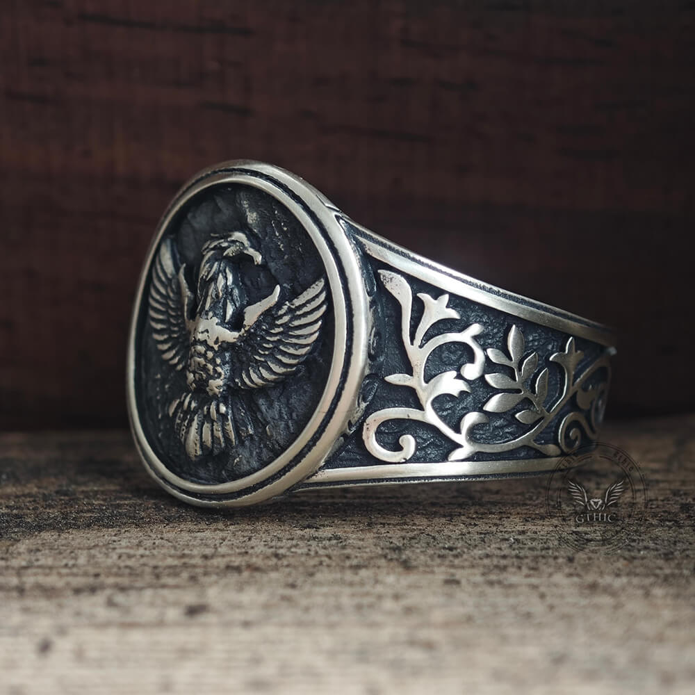 Phoenix Vine Pattern Sterling Silver Ring