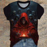 Pilgrims Gothic Skull Round Neck T-Shirt | Gthic.com