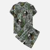 Pineapple Skull Polyester Hawaiian Shirt Suits | Gthic.com