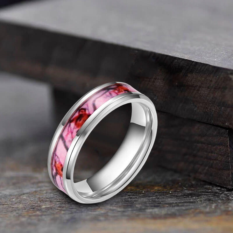 Pink Camo Titanium Wedding Ring | Gthic.com