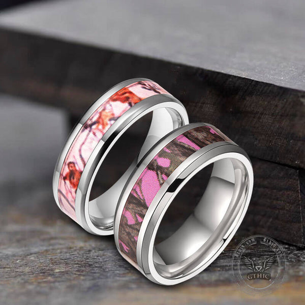 Pink Camo Titanium Wedding Ring | Gthic.com