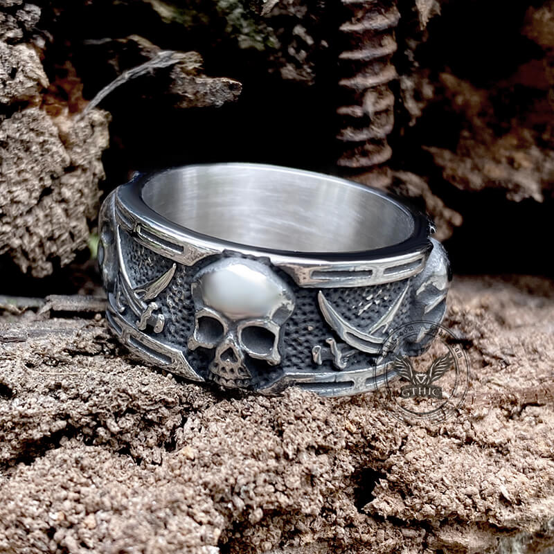 Pirate Sword Stainless Steel Skull Ring