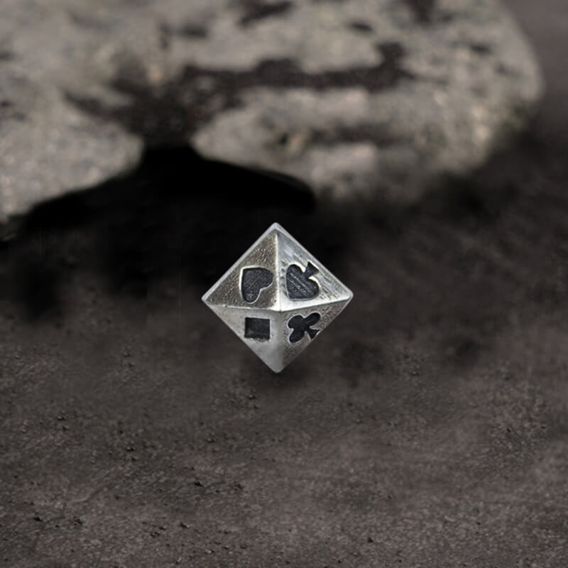 Poker Design Sterling Silver Stud Earrings | Gthic.com