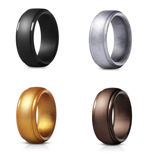 Polished Step-Edge Silicone Ring | Gthic.com