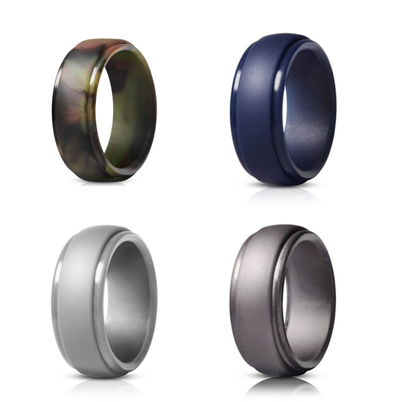 Polished Step-Edge Silicone Ring | Gthic.com