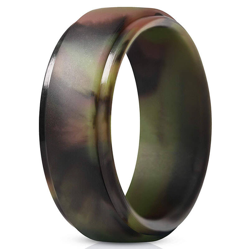 Polished Step-Edge Silicone Ring | Gthic.com