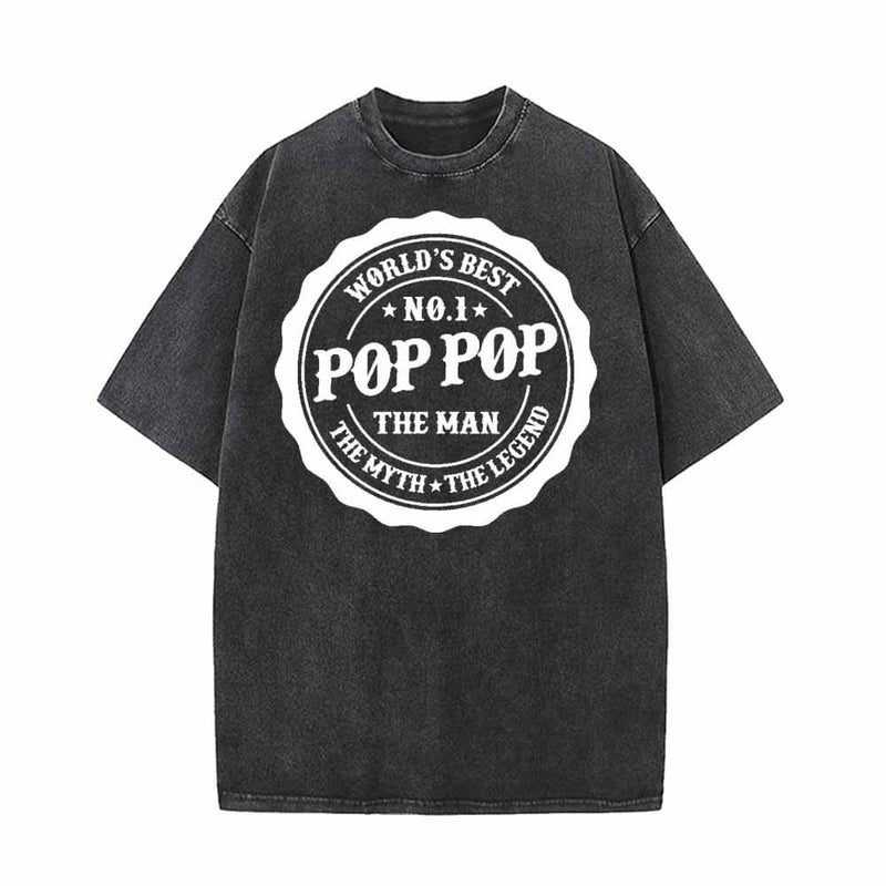 Pop Pop Humorous Vintage Washed T-shirt 01 | Gthic.com