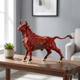 Powerful Charging Bull Statue Wild Animal Brass Figurine | Gthic.com