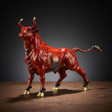 Powerful Charging Bull Statue Wild Animal Brass Figurine | Gthic.com