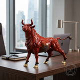 Powerful Charging Bull Statue Wild Animal Brass Figurine | Gthic.com
