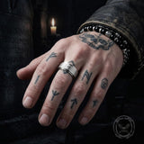 Prayer Cross Stainless Steel Spinner Band Ring | Gthic.com