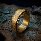 Prayer Cross Stainless Steel Spinner Band Ring