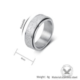 Prayer Cross Stainless Steel Spinner Band Ring