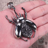 Punk Mechanical Gear Beetle Stainless Steel Pendant