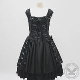 Black Layered Lace-Up Sleeveless Lolita Dress