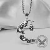 Moon Evil Skull Copper Gothic Pendant