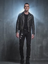 Punk Rhinestone Studded Flare Cotton Denim Jeans
