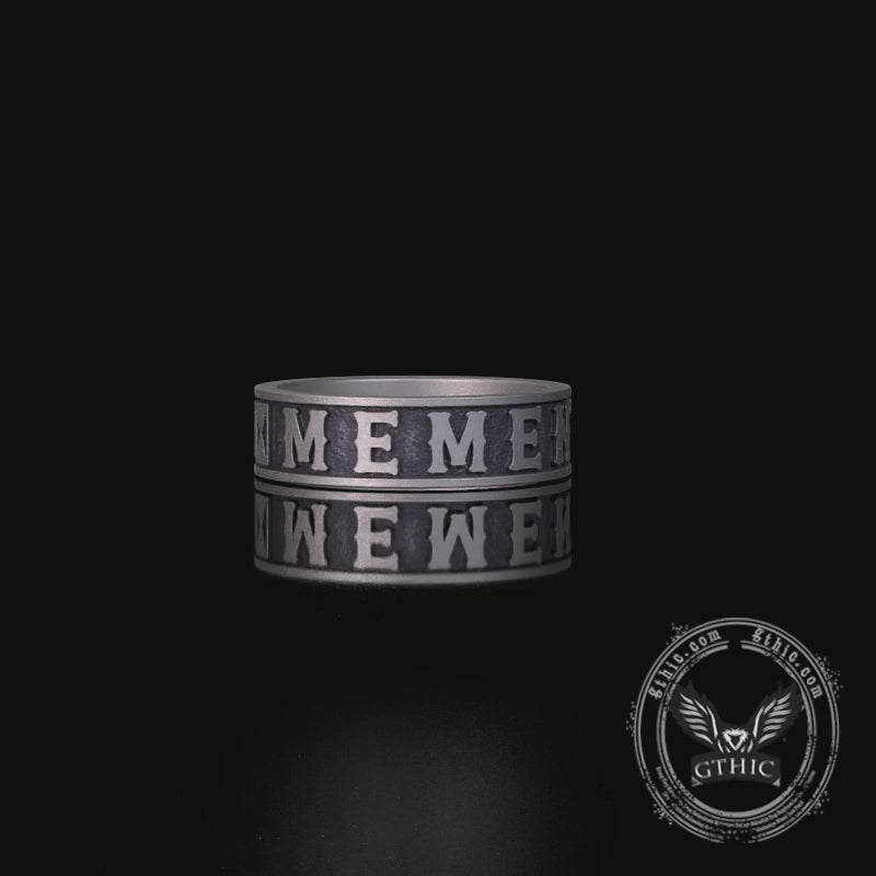 Memento Mori Letters Skull Sterling Silver Ring