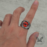 Valknut Ouroboros Devil Eye Stainless Steel Ring