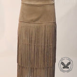 Retro Wild West Cowboy-Style Fringe Midi Skirt