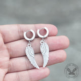 Angel Wings Stainless Steel Hoop Earrings