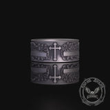 Last Supper Cross Sterling Silver Christian Ring