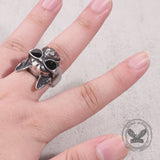 Retro Sunglasses Puppy Drip Glue Stainless Steel Ring