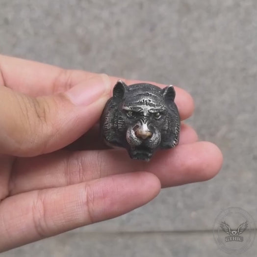Black Tiger Sterling Silver Copper Ring