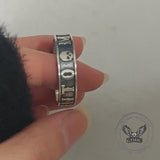 Memento Mori Letters Skull Sterling Silver Ring