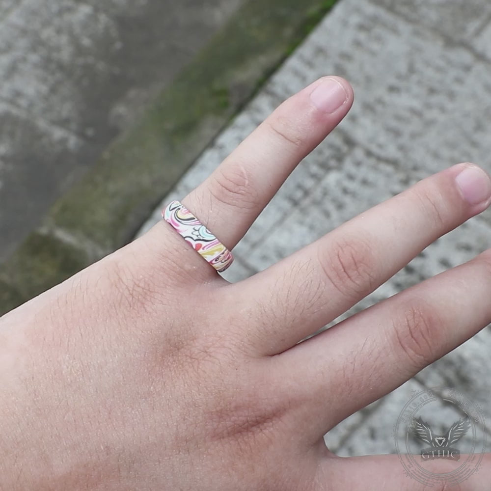 Anillo de silicona con estampado de cachemira