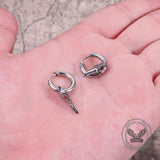 Simple Crow Head Stainless Steel Beast Drop Earrings