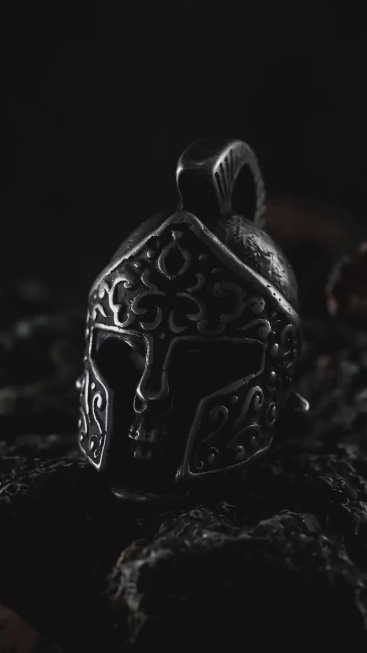 Viking Warrior Helmet Stainless Steel Skull Pendant