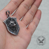 Punk Lion Wolf Shield Stainless Steel Necklace