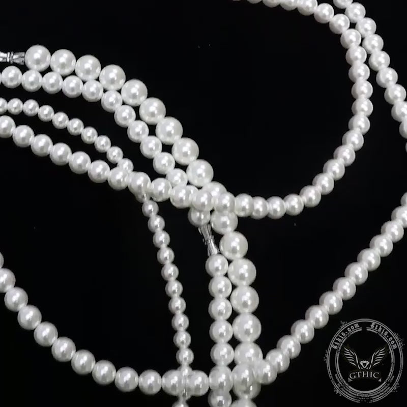 Minimalist Hip Hop Pearl Necklace